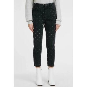 CURRENT/ELLIOTT Jeans Size 24 Denim The Vintage Cropped Slim Polka Dots Dot NWT